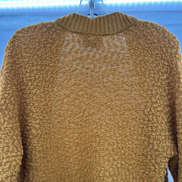 Bobbie Brooks Women's Open Front Popcorn Knit Cardigan Mustard Size Small - Picture 6 of 8